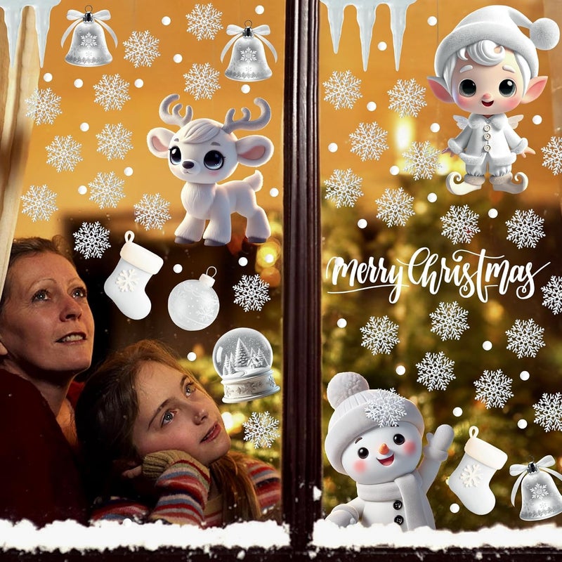 WALPLUS Christmas Window Clings Decorations Double-Sided Reusable Peel and Stick Removable for Glass Living Room Nursery Room Home Office Winter Wonderland 215 Pieces - Image 4